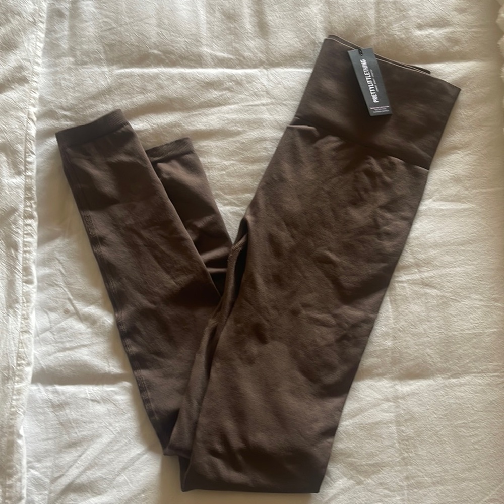 Brand new pretty little thing chocolate brown leggings.